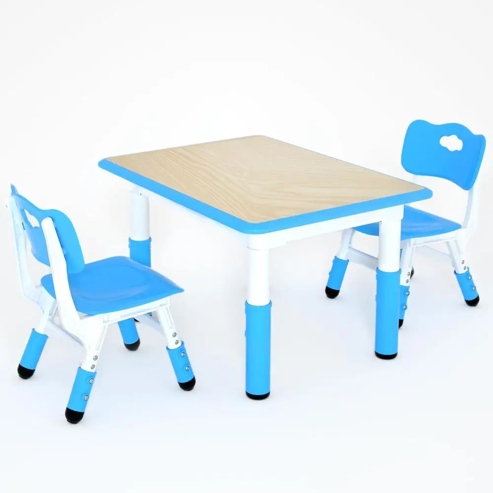 

Adjustable Height Desk & Chairs Set for Kids, 31.5x23.6 Art Table, Ideal for Nurseries, Schools, Home Use, with Storage
