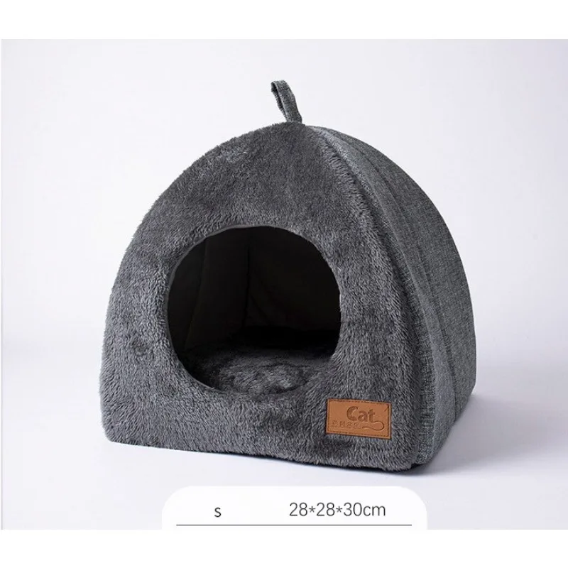 New Triangle Cat Nest Closed Cat House Pet Nest Warmth Thickened Deep Sleep Dog  Nest Pet Supplies Cat Dog Nest Warmth Thickened