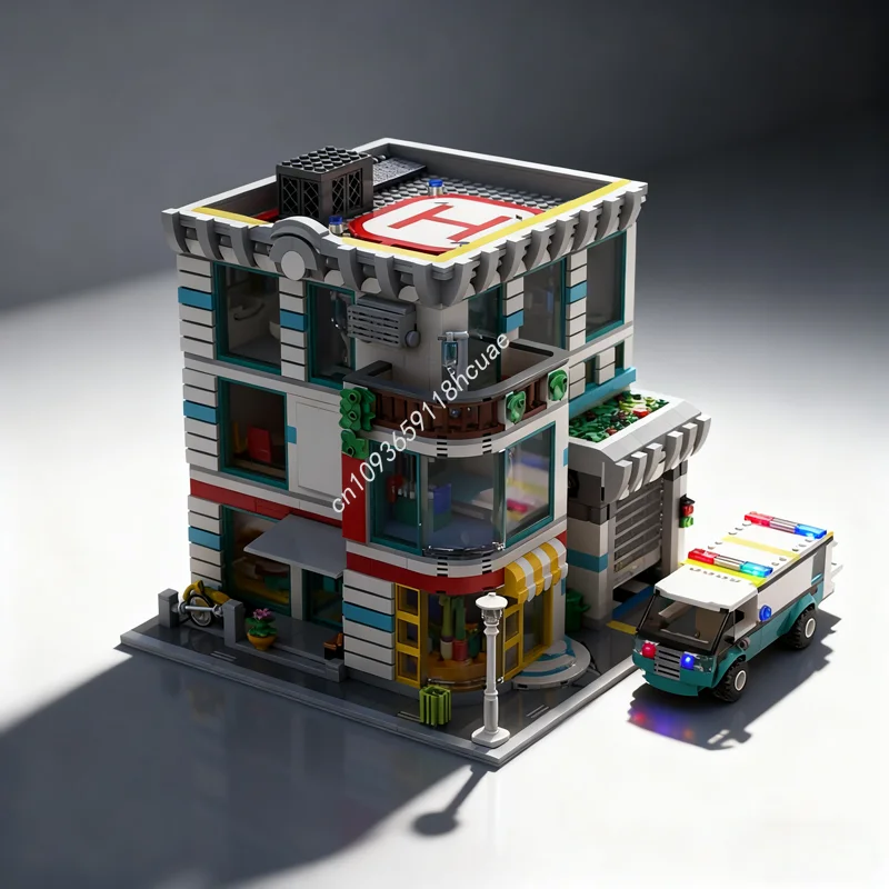 2677pcs MOC Modulair Ziekenhuis Gemodulair Model Bouwstenen Bouw Monteren DIY Kerstcadeau Onderwijs Speelgoed Verjaardag