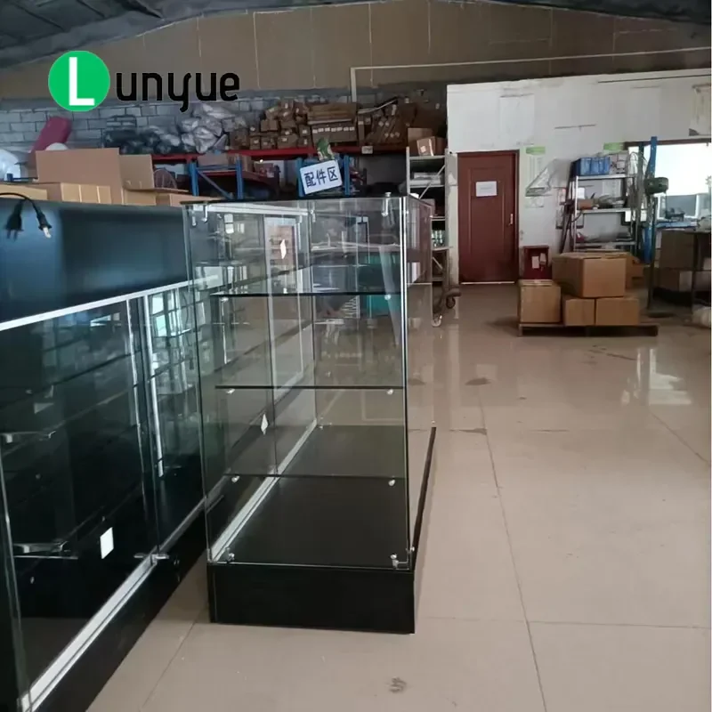 Wooden Glass Display Cabinet High Quality Commodity Showcase Rack Factory Direct Sales Low Price Exhibition Hall Level