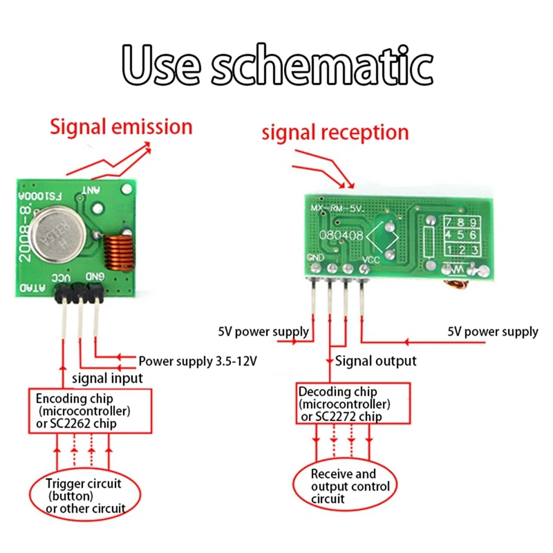 10set 433m super regeneratives Modul Einbruch alarm Sender Empfänger Frequenz