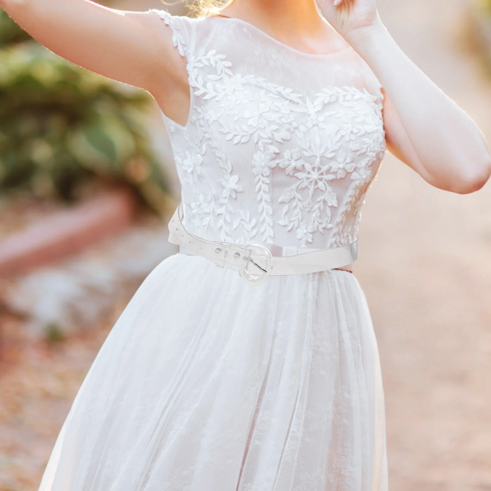 

Transparent Waist Belt for Women Fashion Dress Skirt Clear Simple Elegant Design Decoration Accessories Sparkle Shine
