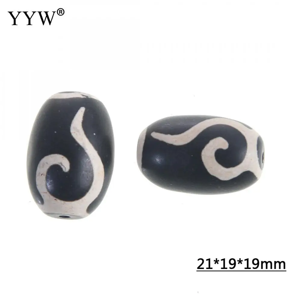 1pc Natural Tibetan Agate Onyx Dzi Beadsdiy Drum Diy 21x19x19mm Jewelry Making DIY Necklace Bracelet Wholesale Tibetan Dzi Beads