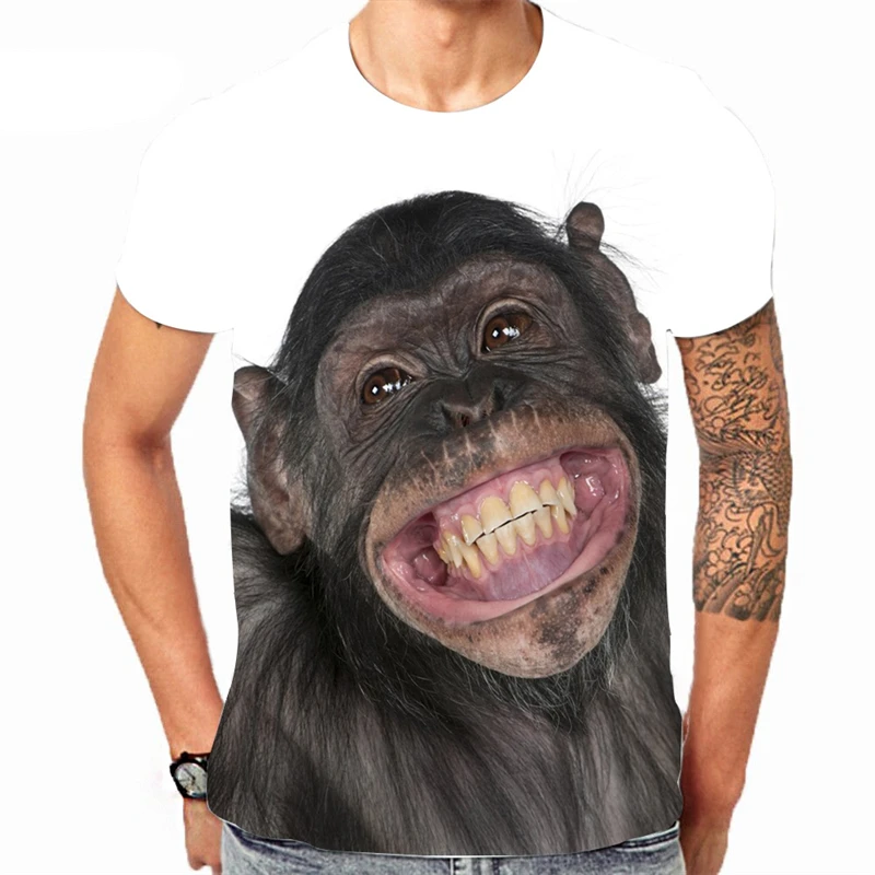 Men\'s Fashion Gorilla Monkey 3D Printed T-shirt Summer Casual T-shirt XXS-6XL