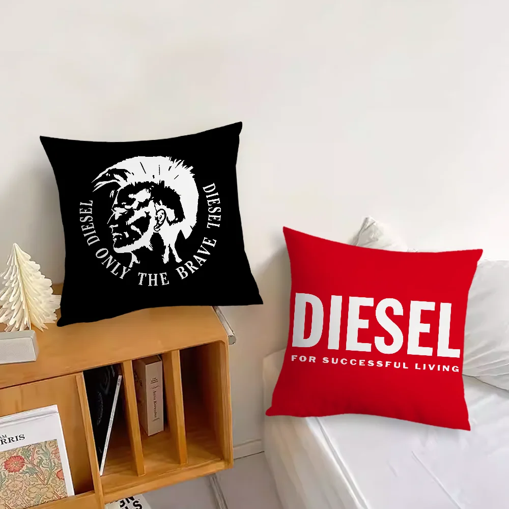 Fashion Trend Pillow Case Sofa Living Room Headboard Bedroom Backrest Cushion Square Cushion D-Diesel-s Logo Nap Time