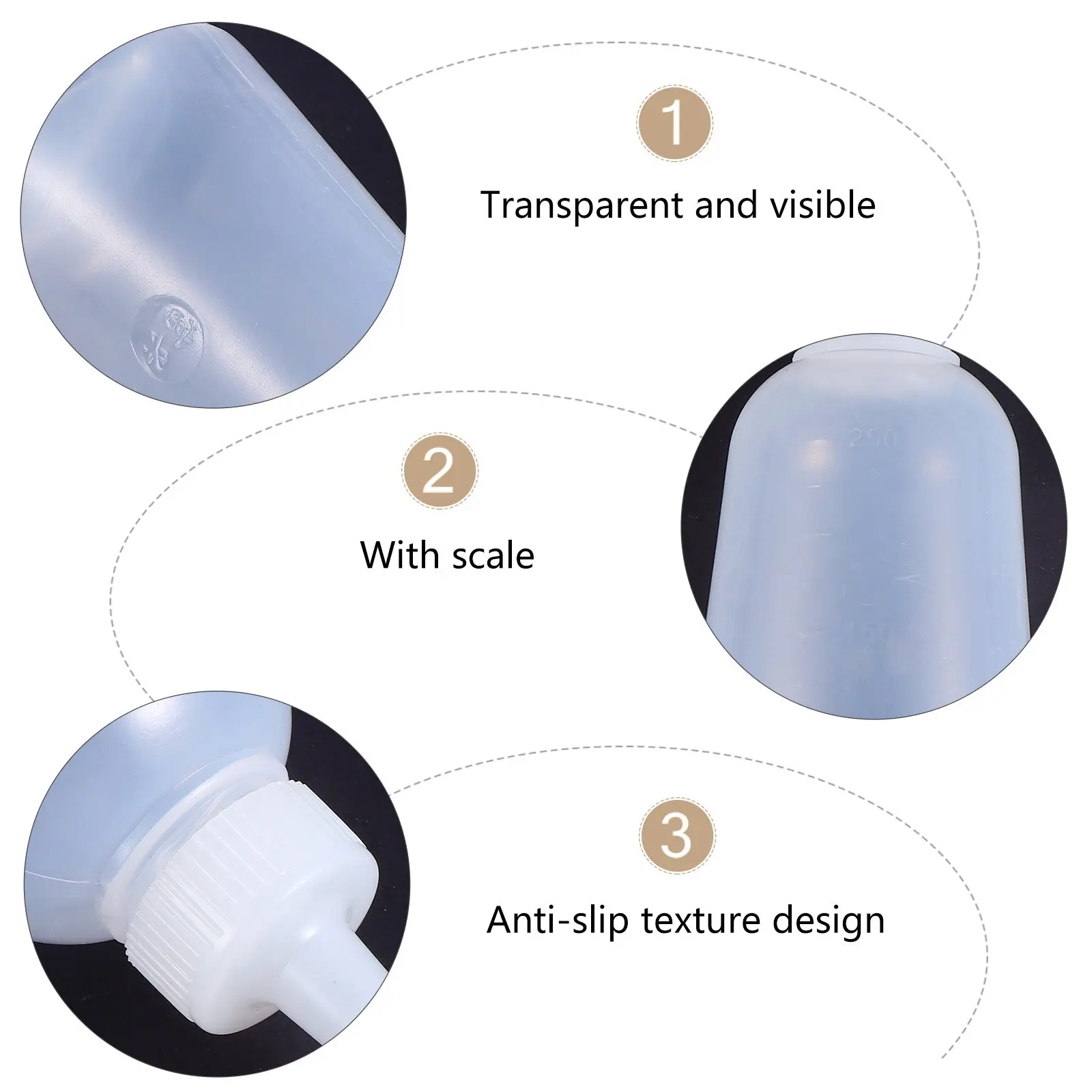 10Pcs 250Ml Reusable Plastic Liquid Glue Squeeze Bottle Transparent Refillable Applicator for Mess-Free Crafts Glitter Paint