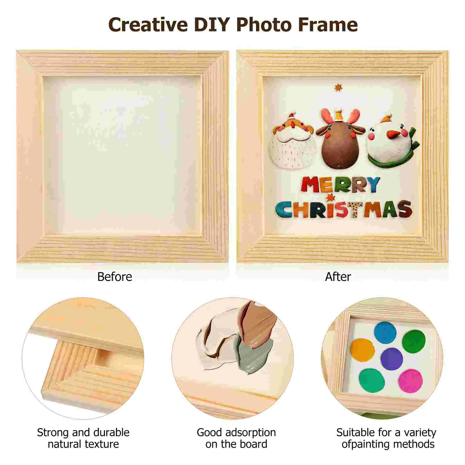 10 Pcs Photo Frame Picture Frames Wood Wooden Canvas Paper Painting Small Baby White