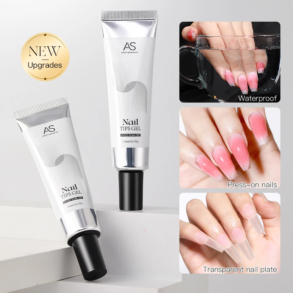 AS Pro Soft Nail Tips colla Gel 20g adesivo unghie finte lunga durata Soak Off Gel UV smalto per unghie Manicure Press On Nails Glue