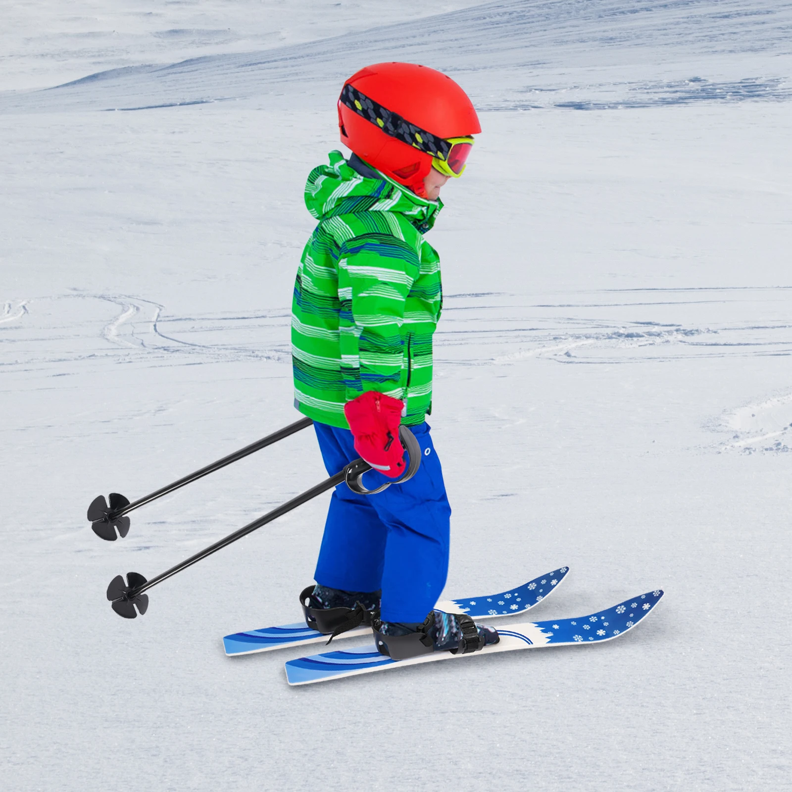 

Kid Ski Boards with Ski Poles Children Ski Set Primary Double Snowblade Winter Outdoor Kid Beginner Snow Skis for 2-8 Years Old