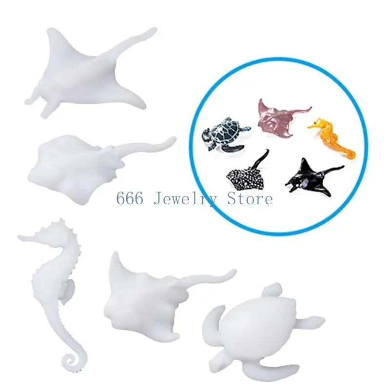 حشوات راتنجات F2TD DIY الكريستال الايبوكسي الجزئي للحيوانات البحرية مواد مواد