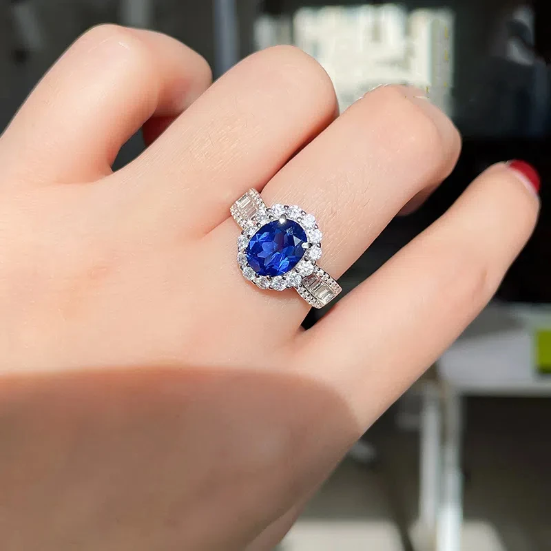 ريترو 3ct مختبر الدلفينيوم الياقوت الدائري للنساء مجوهرات فاخرة عالية الجودة بالجملة