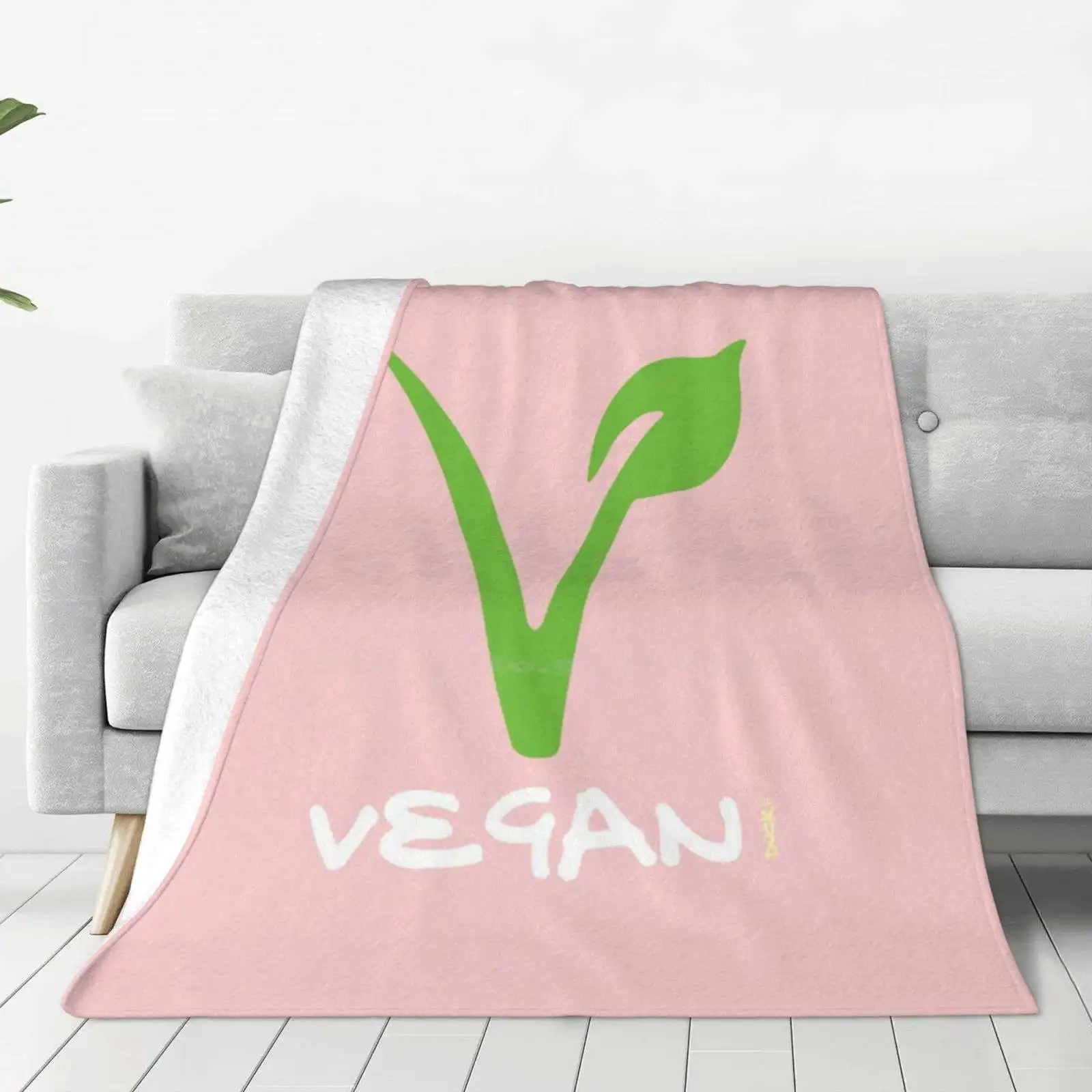 Vegan Logo Four Seasons Comfortable Warm Soft Throw Blanket Vegano Govegan Veggie Case Mobile