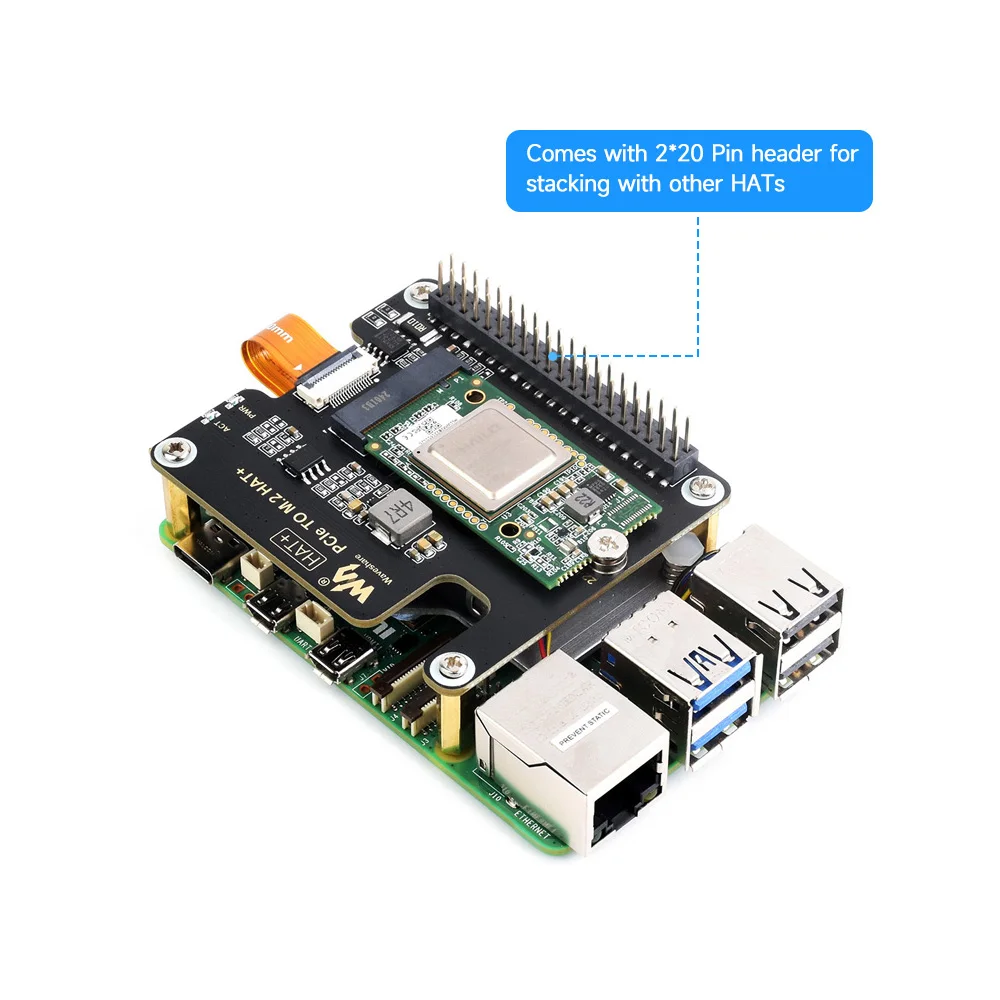 Hailo-8 M.2 AI Accelerator Module Optional For PCIe To M.2 Adapter Board Based On 26TOPS Hailo-8 AI Processor For Raspberry Pi