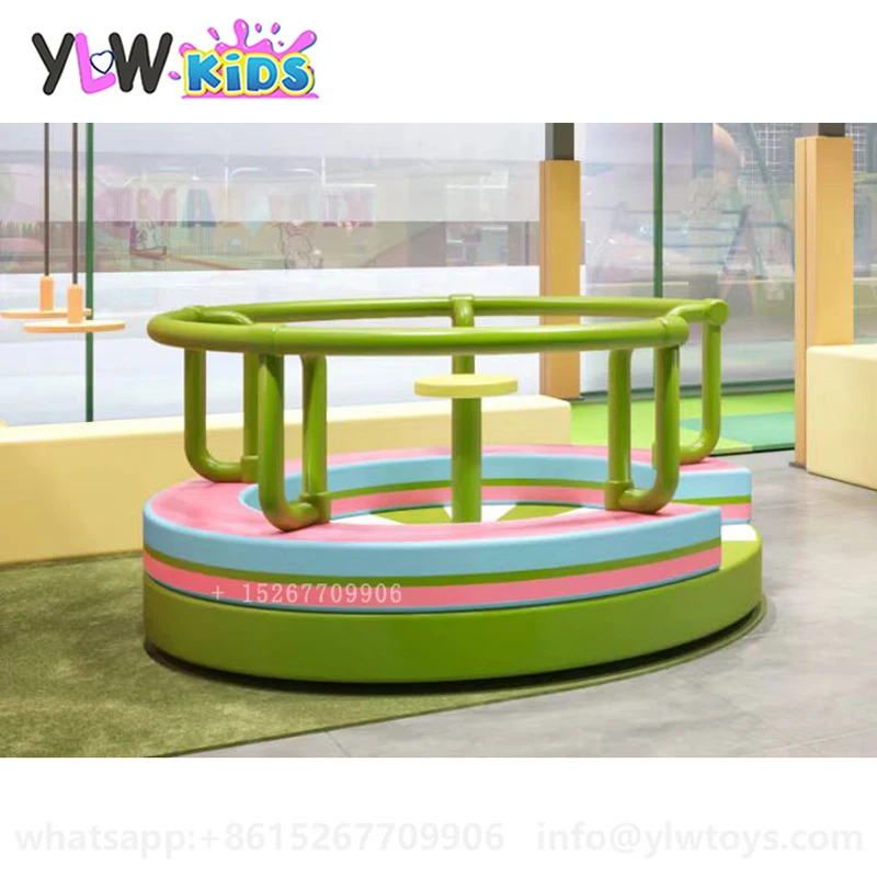 YLWCNN Customized Toddlers Soft Play Equipment,Kids Foam Ridding On Toy Amusement Playground Baby Soft Carousel Manual