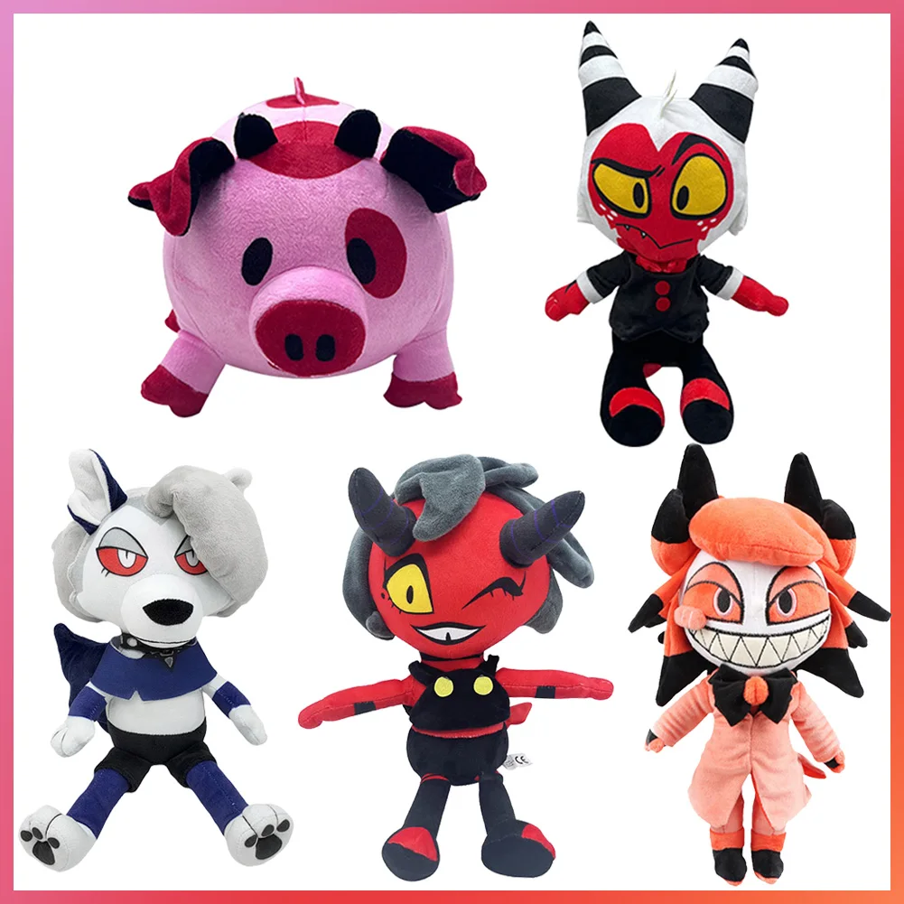 Peluches de peluche de dibujos animados de Helluva, accesorios de fantasía de jefe, Blitzo Moxxie, regalos de cumpleaños de Navidad, mascota suave, decoración de Halloween, 23CM