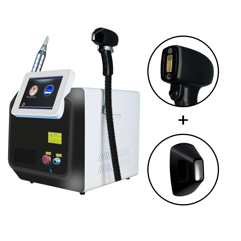 Replaceble Size Diode Laser Handle 808 755 1064 Hair Removal Machine 2 in 1 PicoSecond Laser Carbon Peel Freckle Tattoo Removal