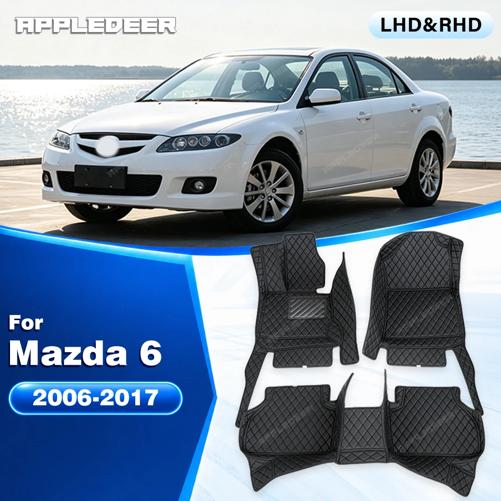 Car Floor Mats For Mazda 6 2006-2017 2016 2015 2014 2013 2012 2011 2010 Custom Auto Foot Pads Carpet Cover Interior Accessories