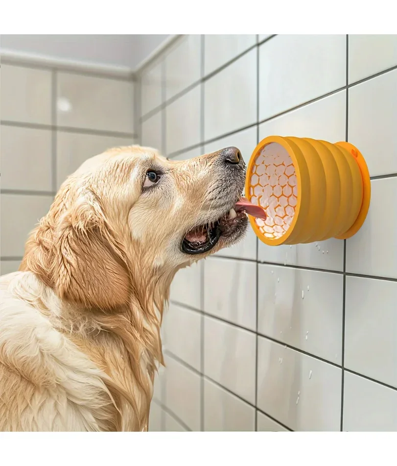 Silicone Slow Feeder Dog Bowl Cup - Anti-Slip Distraction Design for Small to Medium Breeds - Promotes Healthy Digestion