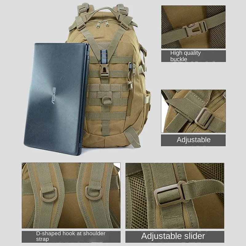 Zaino da viaggio breve per escursionismo all'aperto Zaino da uomo e da donna Jungle Cross Country Zaino da viaggio impermeabile in tessuto Oxford Borsa resistente
