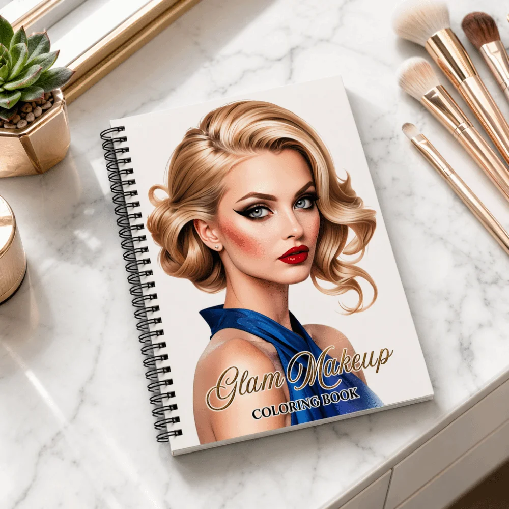 Glamorous Makeup Coloring Book DIY Painting Hand Drawn Artistic Coloring Book Spiral Coil Reduce Pressure Drawing Painting Book