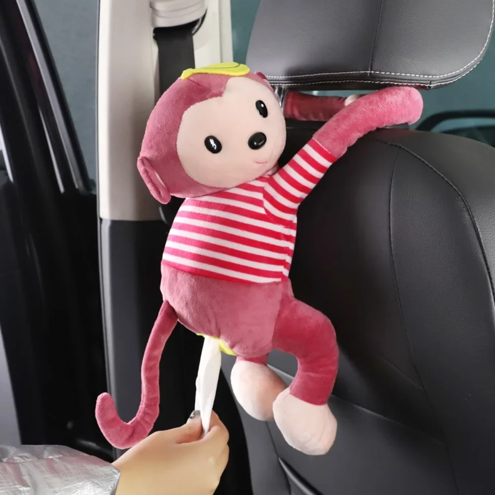 Car monkey plush cloth pump tissue box Car monkey household lift tissue box