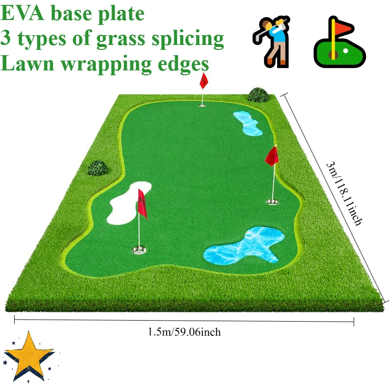 Golf Green Indoor Practice Mat Putter Trainer Mini Water Ripple