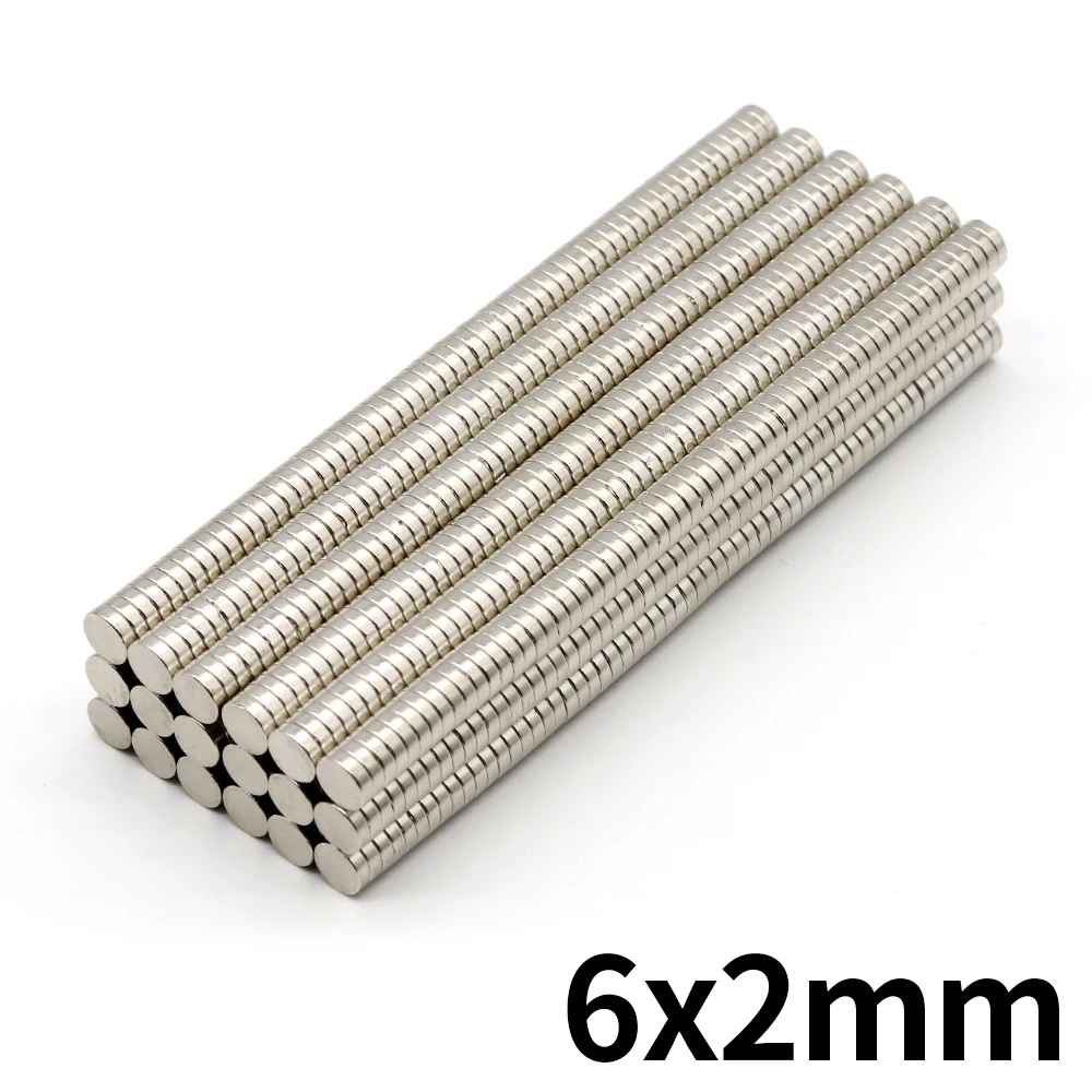 6x2mm Round Super Strong Neodymium Magnet N35 Powerful Magnetic NdfeB Permanent Refrigerator Magnet imanes DIY