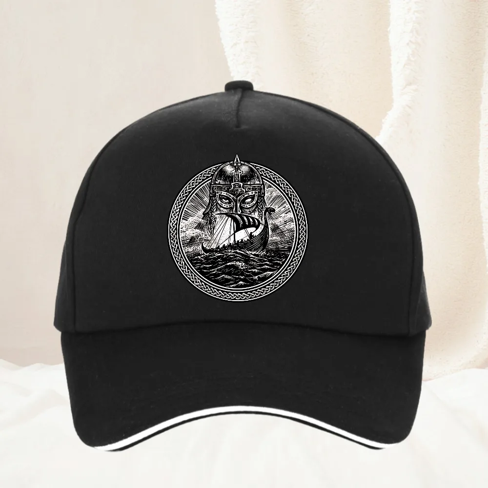

creativity Design for God Odin Storm Sea and Drakkar Baseball Cap Women Men Casual Sunhat Odin hats