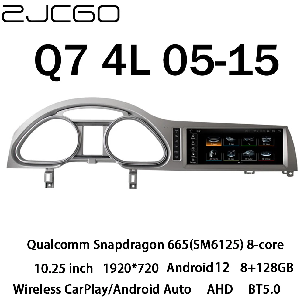 

ZJCGO Car Multimedia Player Stereo GPS Radio Navigation 10.25 Inch Android 12 Screen MMI 2G 3G System for Audi Q7 4L 2005~2015