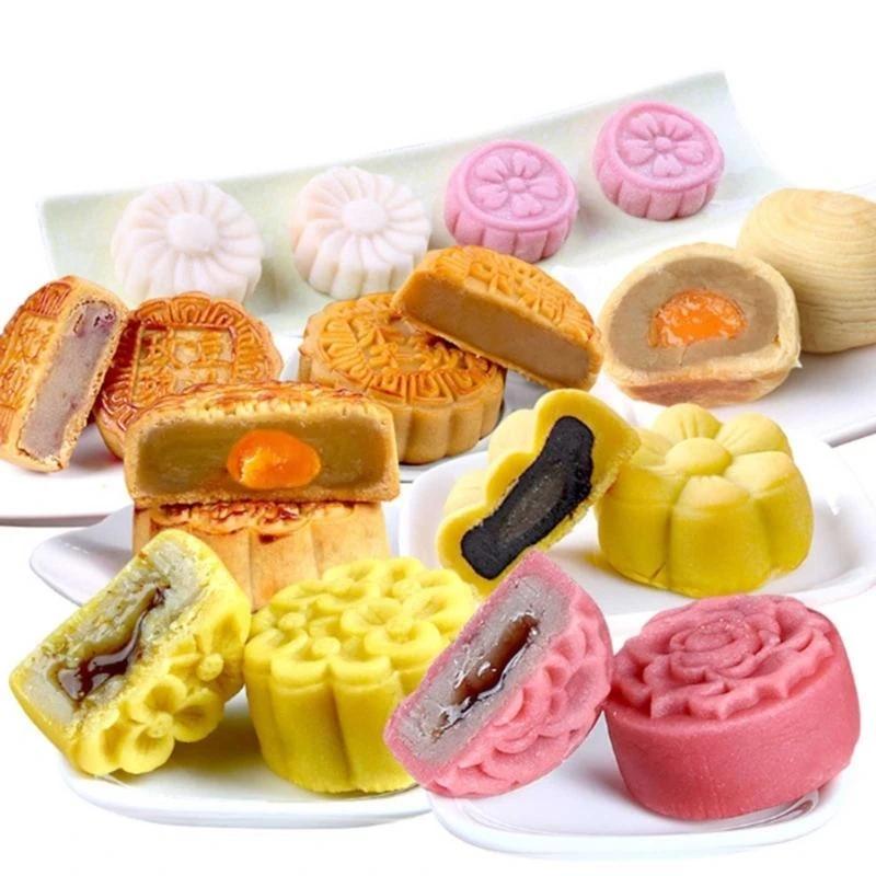 Plastic Mooncake Stamp Chinese Words Mooncake Mold Festival DIY Hand Press Mooncake Cutters Pastry Decorating Tool high quality