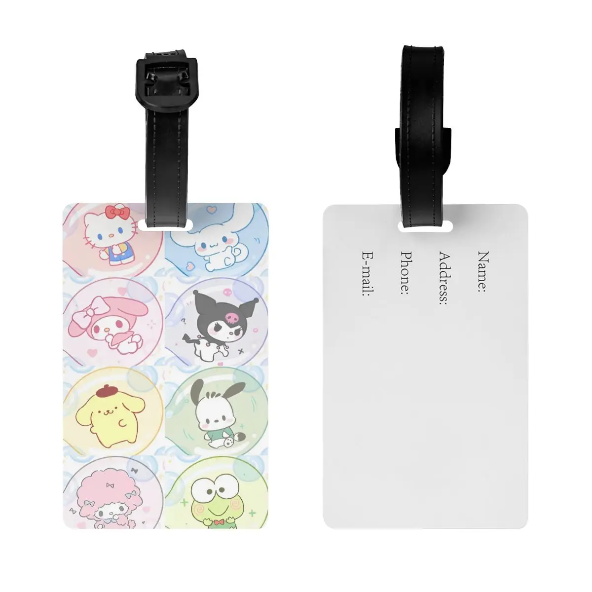 Sanrio Kawaii meine Melodie Gepäck anhänger Reise Hallo Kitty Kuromi Etiketten halter Gepäck anhänger ID-Adresse für Frauen Gepäck anhänger Geschenk