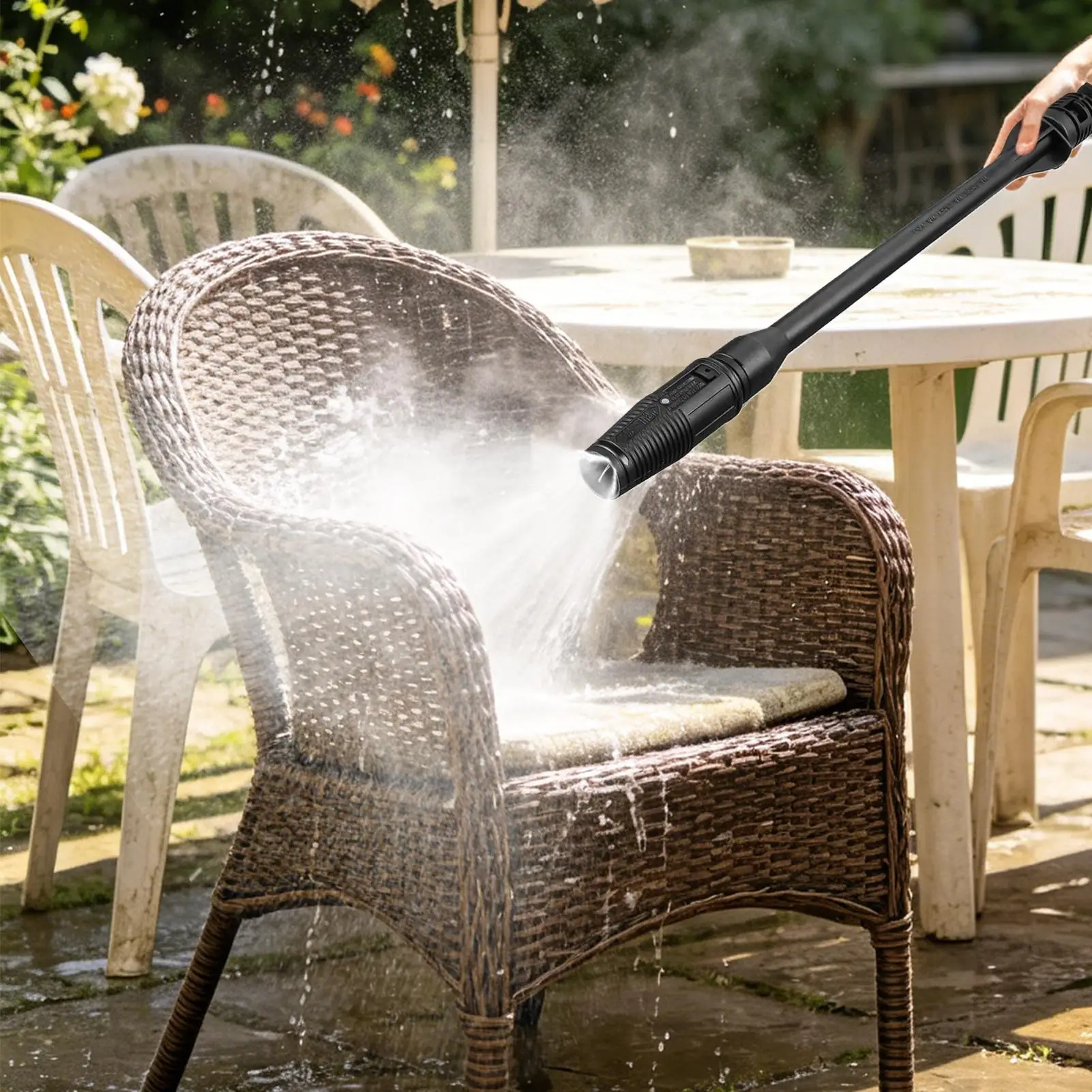 

Water Hose Pressure Wand Heavy Duty Long Rod With Non-Slip Handle Power Hose Nozzle High Pressure For Car Washing Window