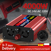 Inverter DC 24V to AC 220V 50HZ pure wave inverter 4000W/8000W/10000W solar car power converter with LED