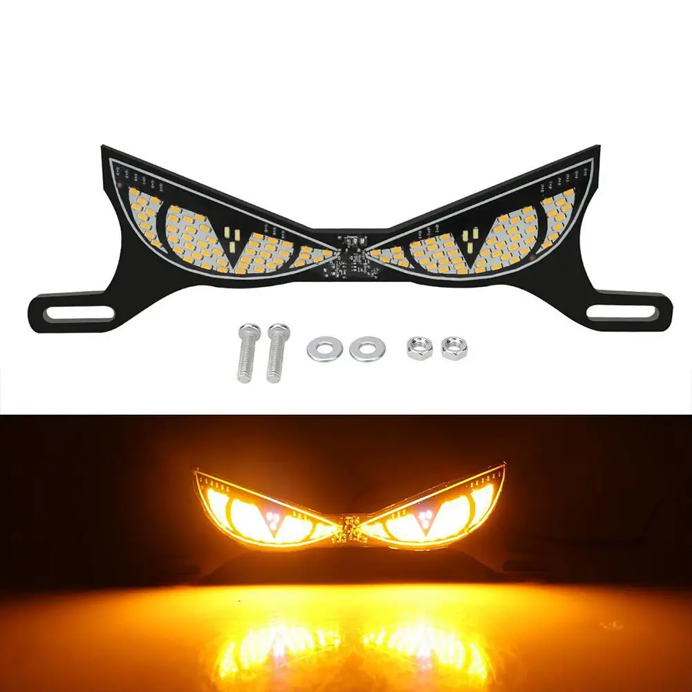 Multi Light Mode Motorcycle License Plate Screw Light LED Bead Flashing Demon Eyes Car Lights Universal Decorative Accessories