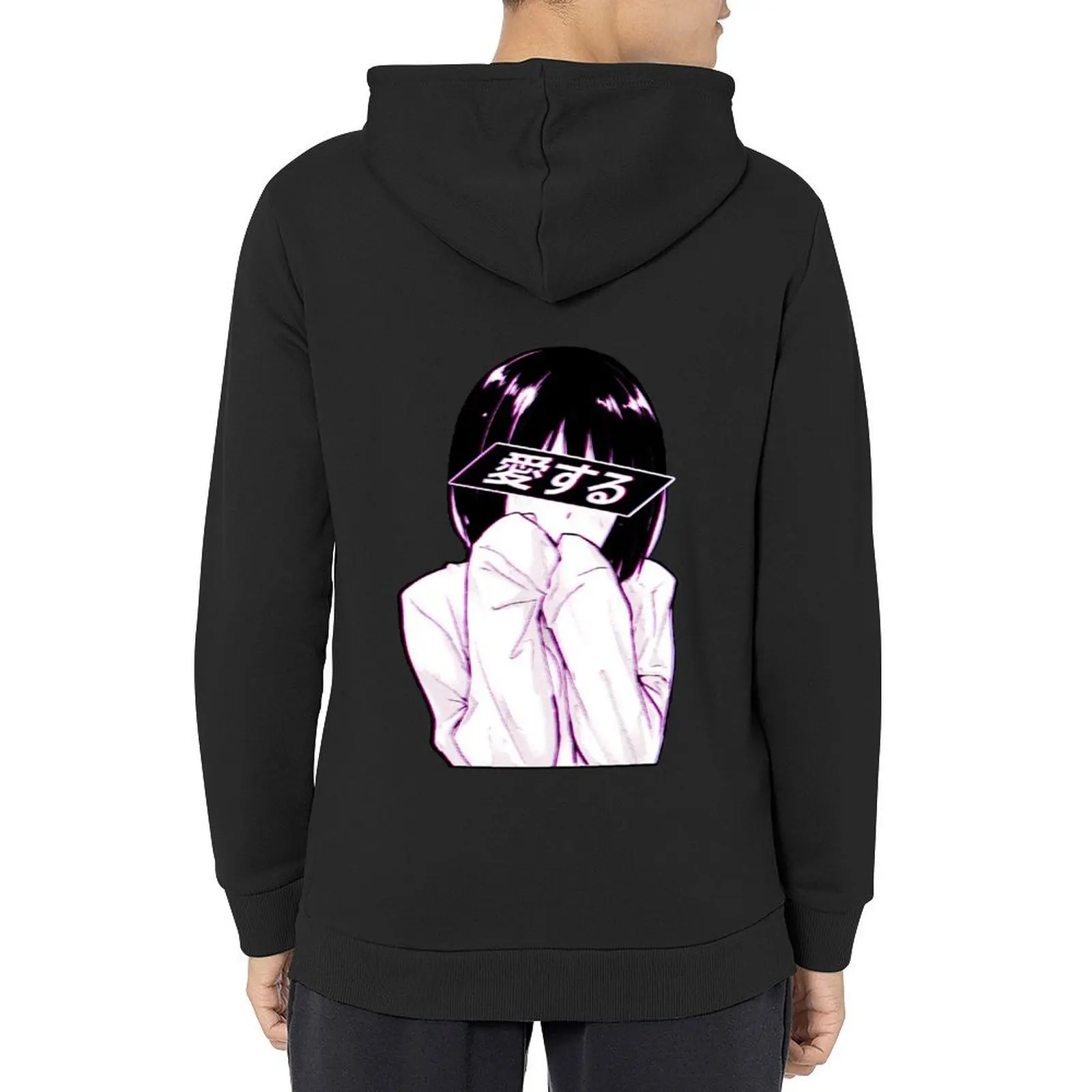 

LOVE PINK - SAD JAPANESE ANIME AESTHETIC Hoodie autumn winter clothes blouse korean clothes tracksuits