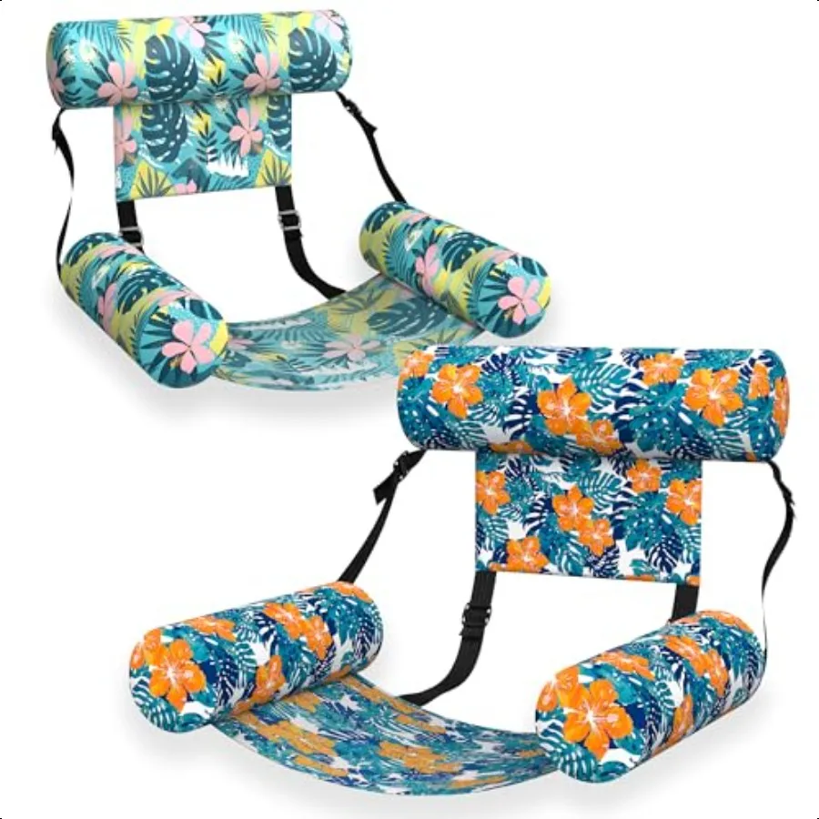 

Pool Floats Frabic Covered for Adults 2 Pack Iatable Pool Lounge Water Floats Pool Chair for Pool Party Sea Beach Lake River