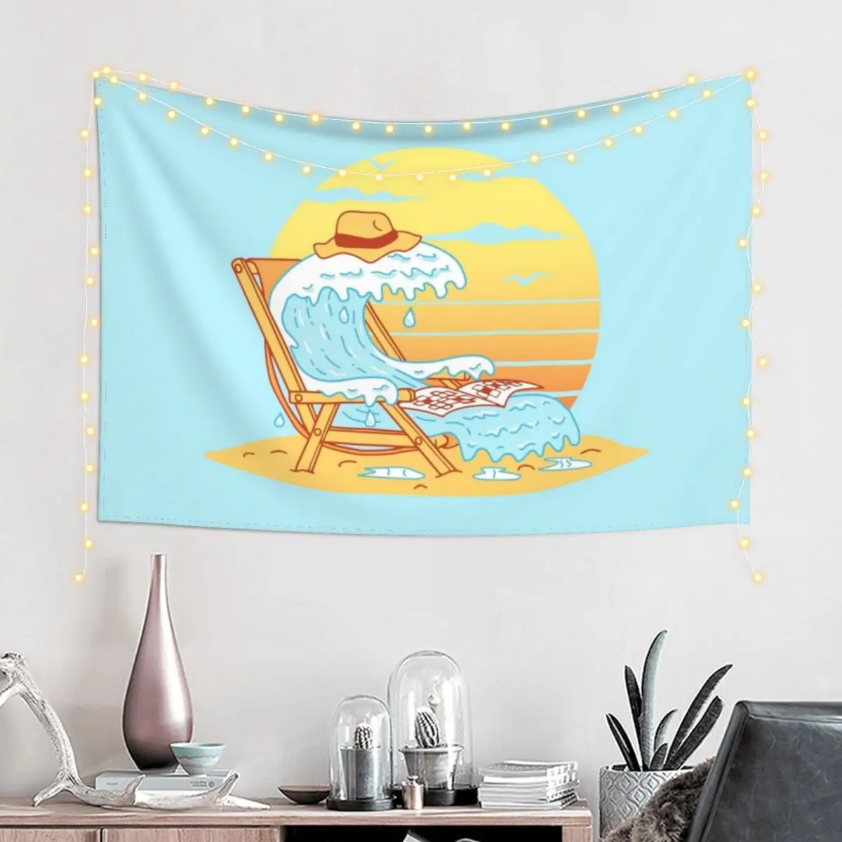 WAVE ON THE BEACH Tapestry Cute Room Decor Home Decor Accessories Tapestry