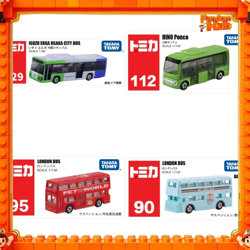 Genuine In Stock Tomica Die-Cast Mini Bus Toy For Boys, Double Decker Public Transport Bus Car Model Toy Fans Gift