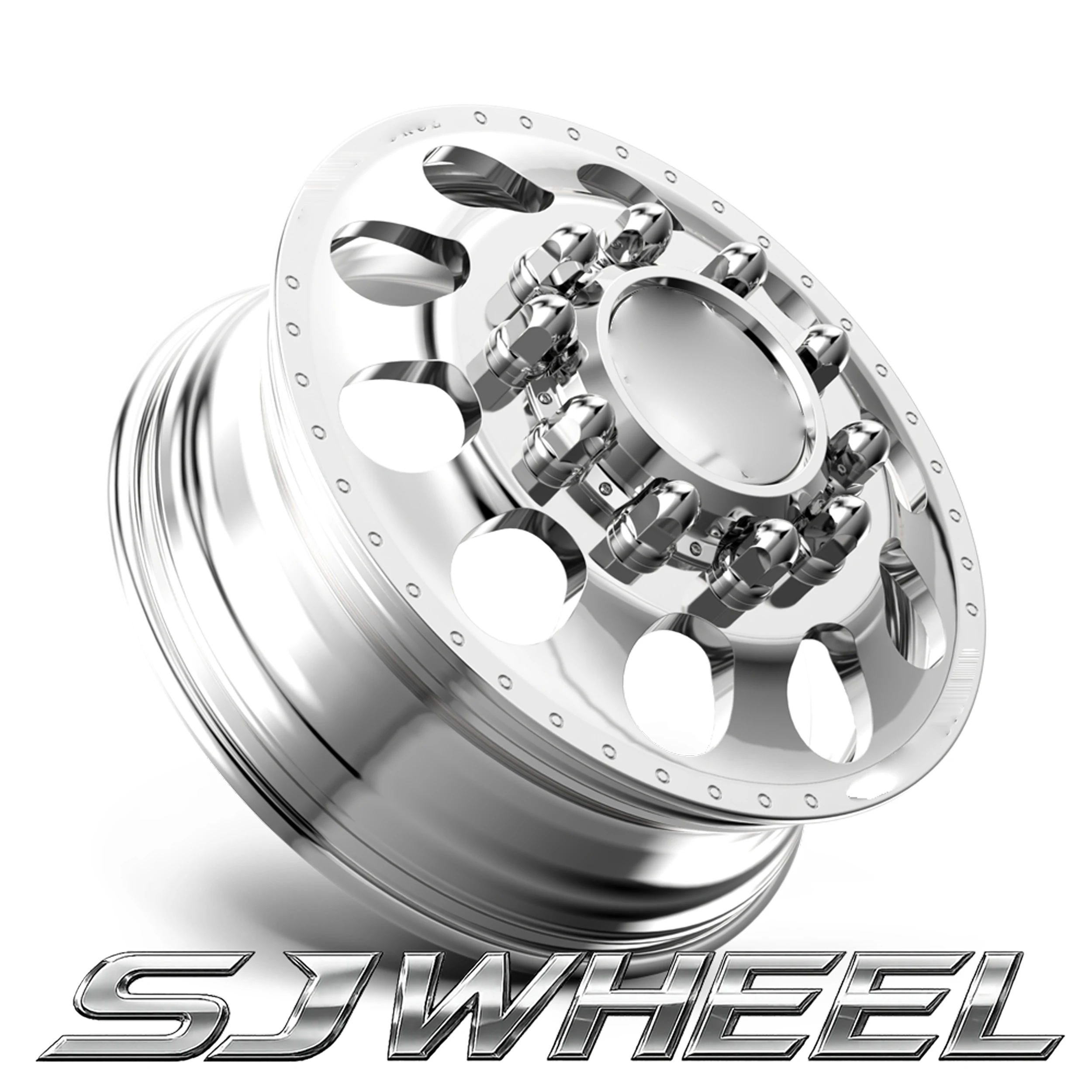 SJ Polished Forged Wheels 8x165.1 8x170 8x200 8x210 24x8.25 Dually Wheel for  F450 F550 Chevy Silverado GMC Sierra 3500HD