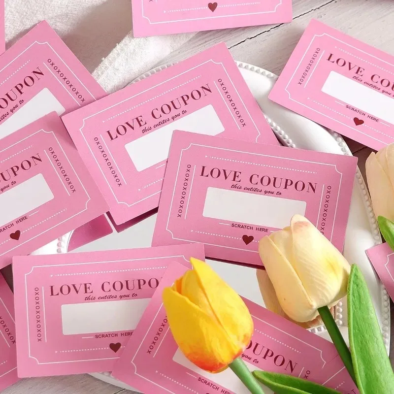 10/50pcs Scratch Off Card Vouchers Romantic Date Scratch Cards Love Coupons Couple Anniversary Love Coupons Couple DIY Gifts - view 3