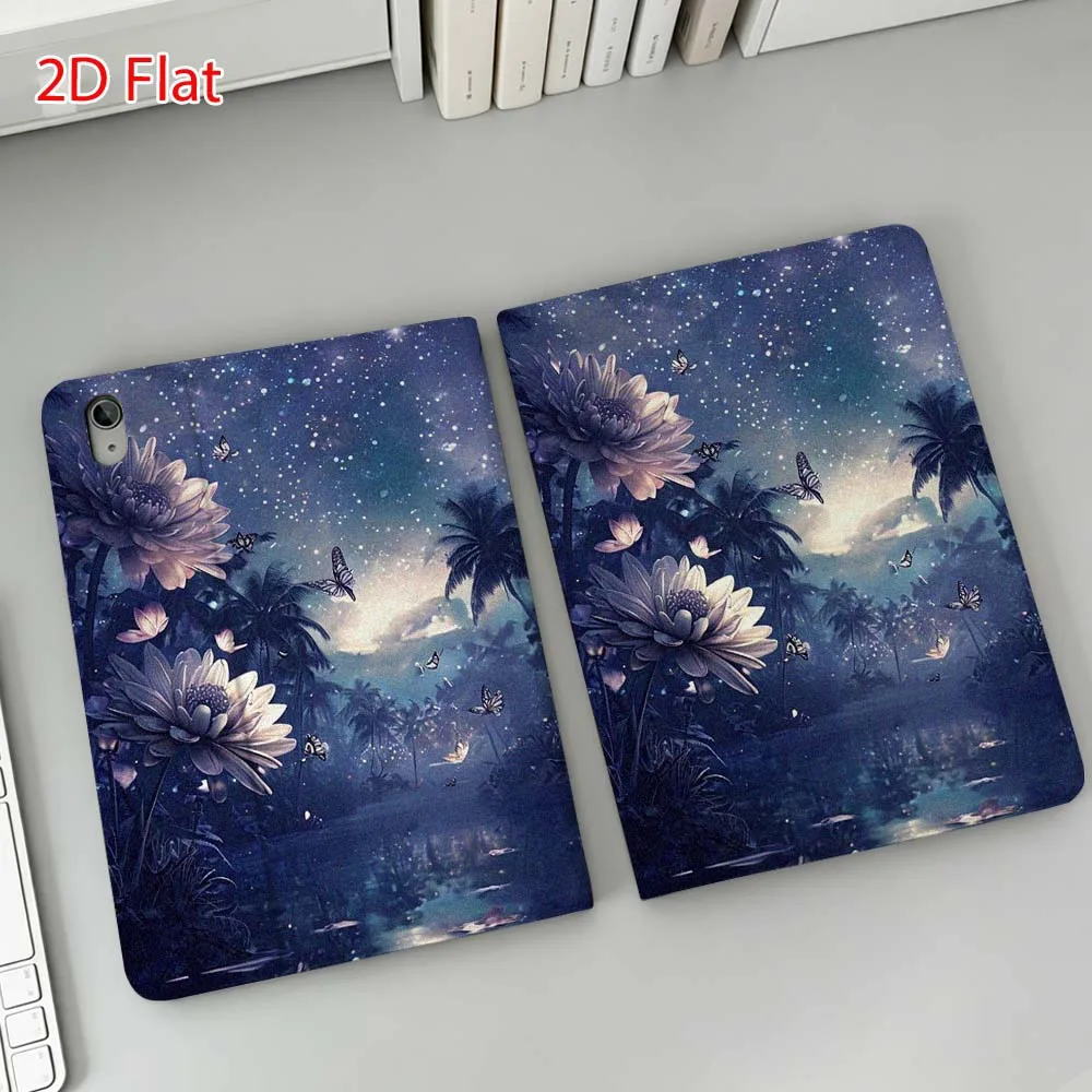 Night butterfly pattern For Apple iPad Pro Mini A16 A17 A14 4 5 6 7 6th 12th 9Gen 12.9 11 13 M4 inch Tablet Case Soft