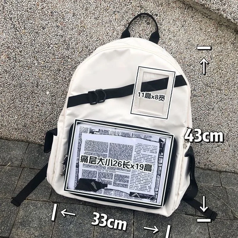 Japanese Vintage Y2k Aesthetic Ita Bags Transparent All Match Streetwear Schoolbags 2024 New Women Casual Backpacks for Students