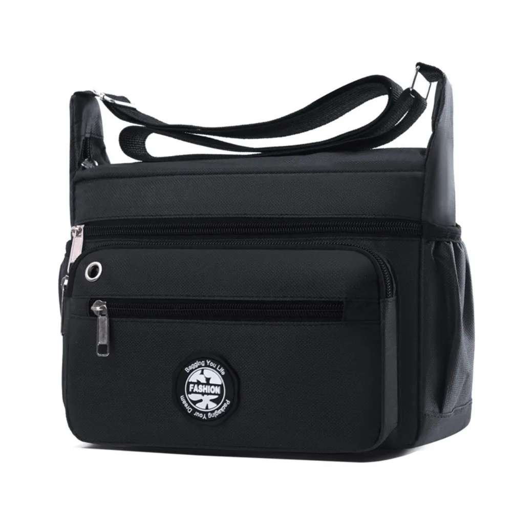 

Нейлоновая нейлоновая сумка в корейском стиле, многослойная квадратная форма, дорожные сумки через плечо, большая вместительная мужская сумка-мессенджер на молнии