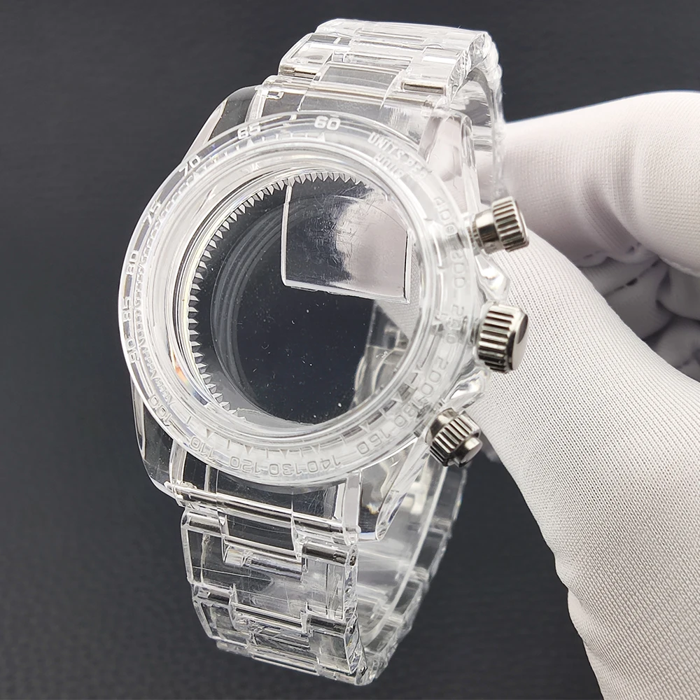 

Корпус часов 39,5 мм vk63, прозрачный акриловый корпус для VK63 Vk64, запасная часть механизма vk64, аксессуары для часов