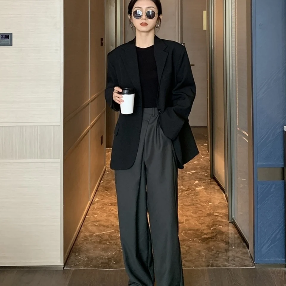 Blazers Female Summer Women'S Suit Crumpled Rear Fork Decor Waist-Hugging Stretch Colour Femal Bright Floating Longsleeves Midi
