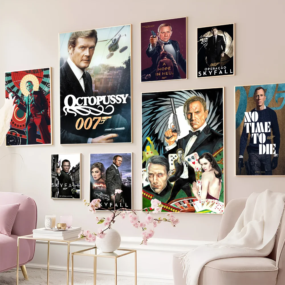 British Legend 007 J-james-Bond Self-adhesive Art Poster Whitepaper Sticker DIY Room Bar Cafe Wall Decor