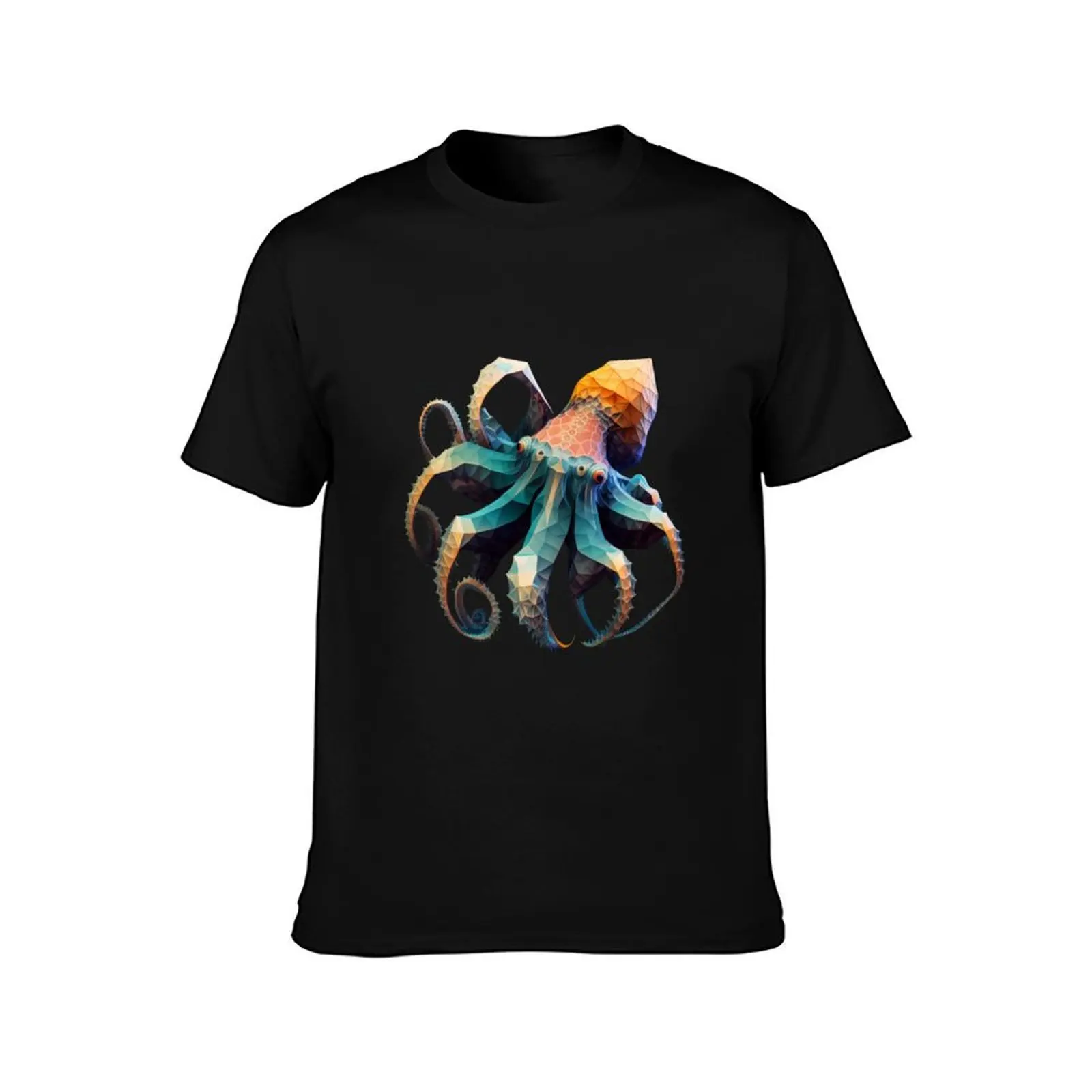 polygon octopus T-Shirt t shirts for man slim fit T-Shirt