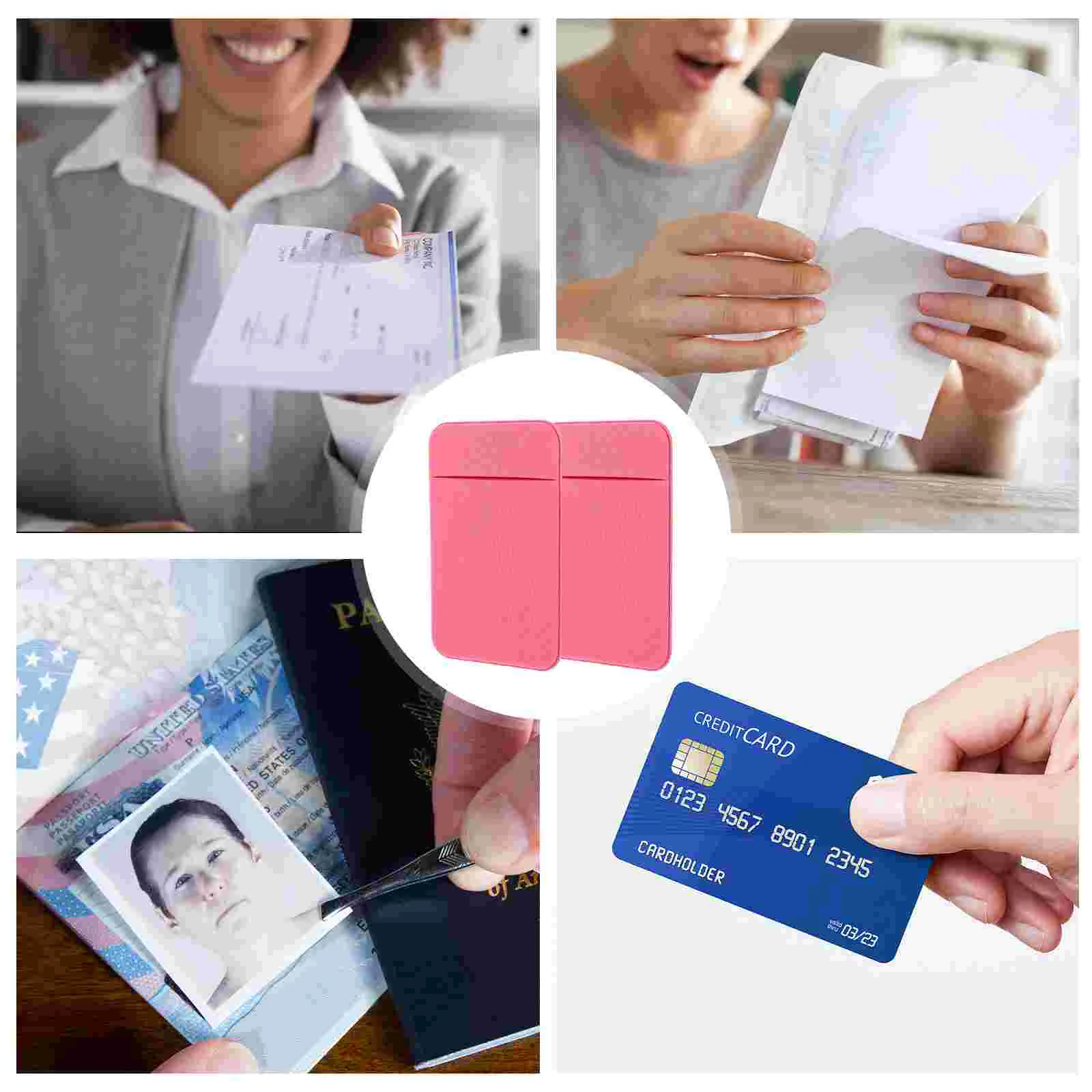 2 Pcs Mobile Phone Back Sticker Wallet Smartphone Card Holder Non Strong Adhesive Universal Cellphone Stand Bag Credit