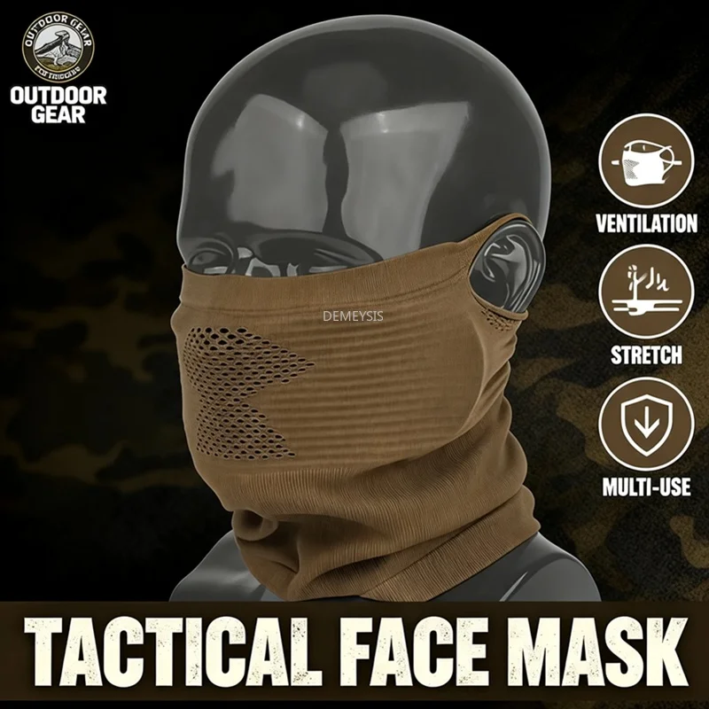 Outdoor-Jagd-Gesichtsmaske mit Abnehmbarem Stahlgitter-Überzug, Atmungsaktive Sturmhaube, Vollgesichtsabdeckung für Airsoft, Paintball, Schießsport und Kriegsspiele