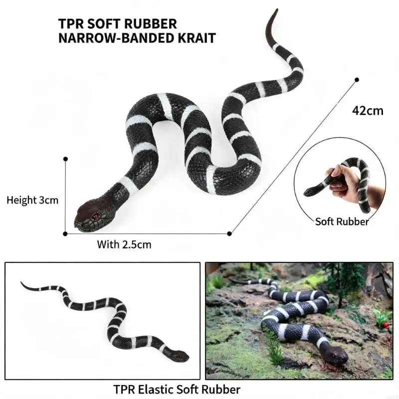 Flexible Realistic Snake Toy for Party Pranks and Halloween Display Use